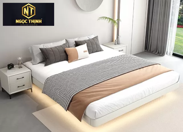 giường ngủ hiện đại có đèn led